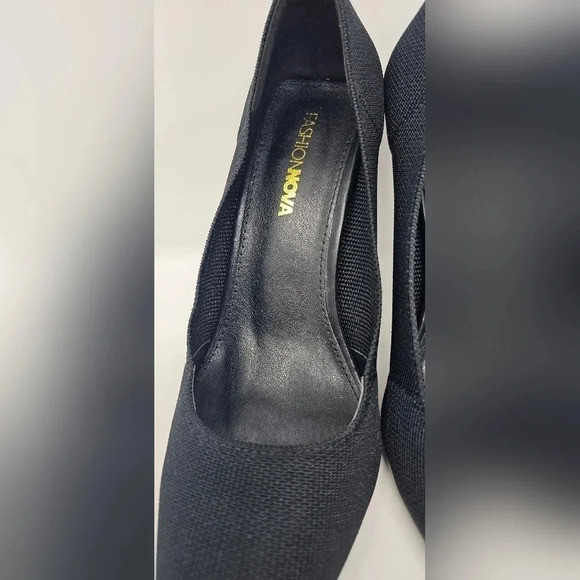 Fasion Nova Bentley Knit Fabric Stilletos Size 10 Black - Picture 7 of 11